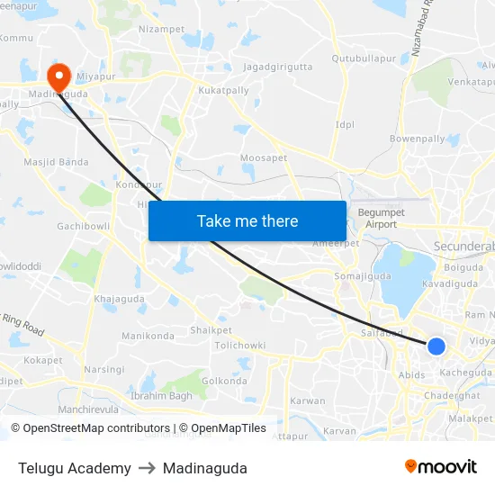Telugu Academy to Madinaguda map