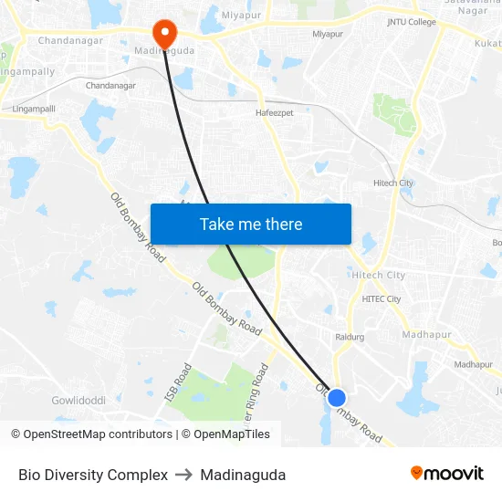Bio Diversity Complex to Madinaguda map