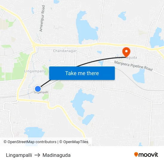 Lingampalli to Madinaguda map