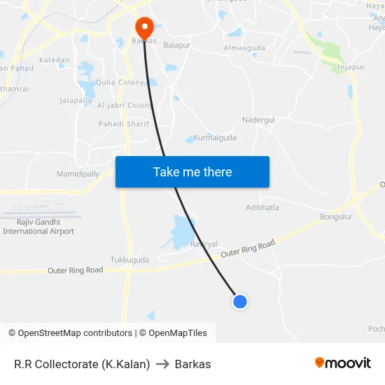 R.R Collectorate (K.Kalan) to Barkas map