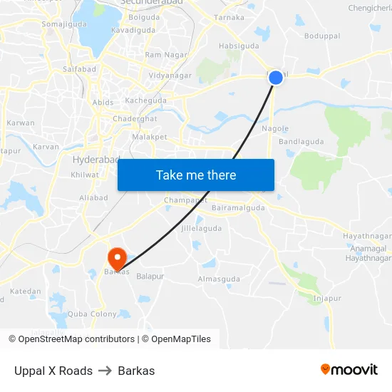 Uppal X Roads to Barkas map