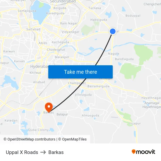 Uppal X Roads to Barkas map
