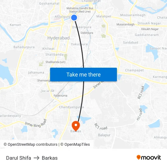 Darul Shifa to Barkas map