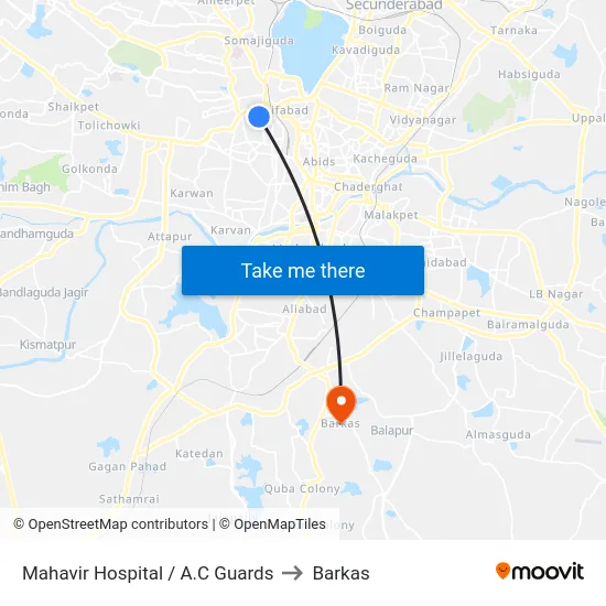 Mahavir Hospital / A.C Guards to Barkas map