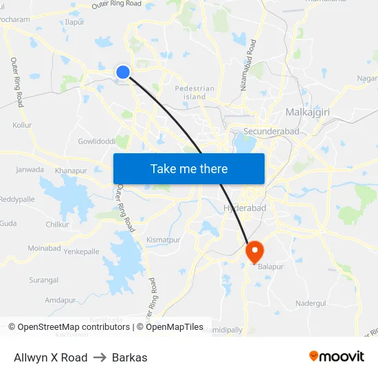 Allwyn X Road to Barkas map