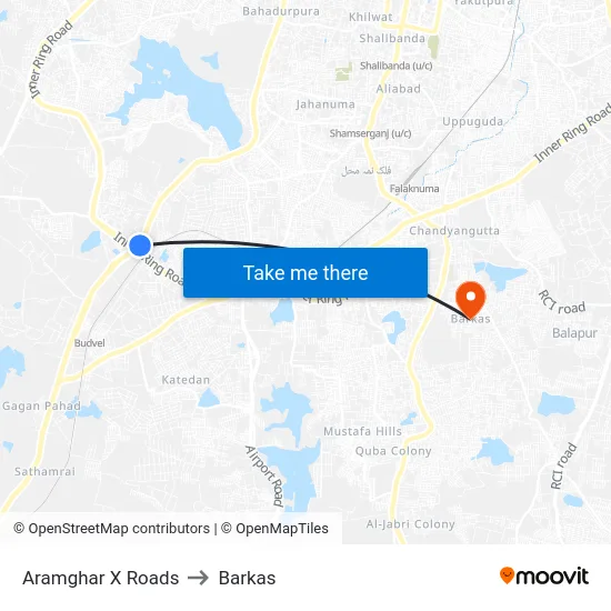 Aramghar X Roads to Barkas map