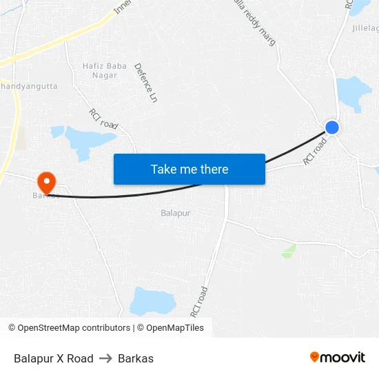 Balapur X Road to Barkas map