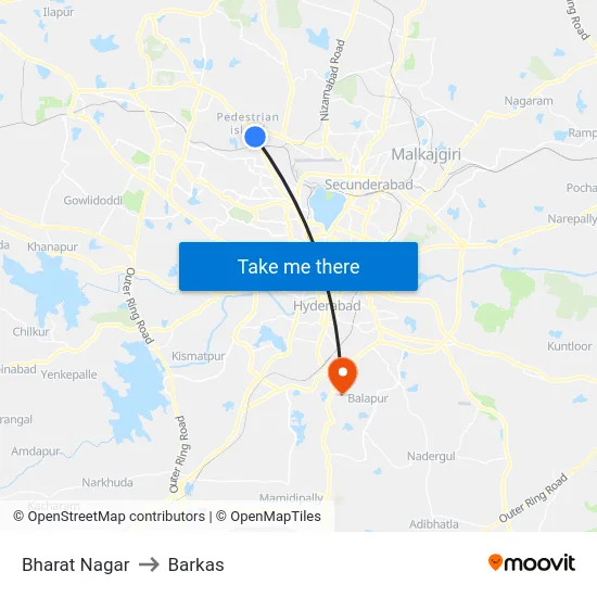 Bharat Nagar to Barkas map