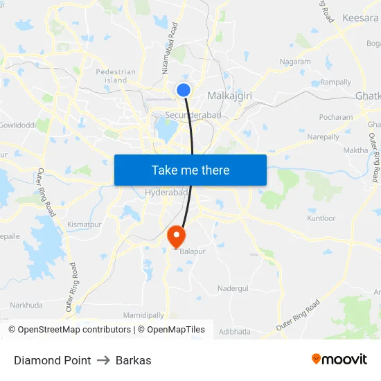 Diamond Point to Barkas map