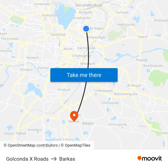 Golconda X Roads to Barkas map