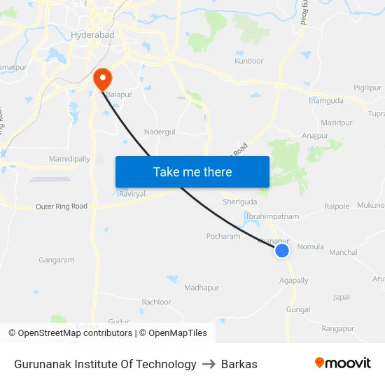Gurunanak Institute Of Technology to Barkas map