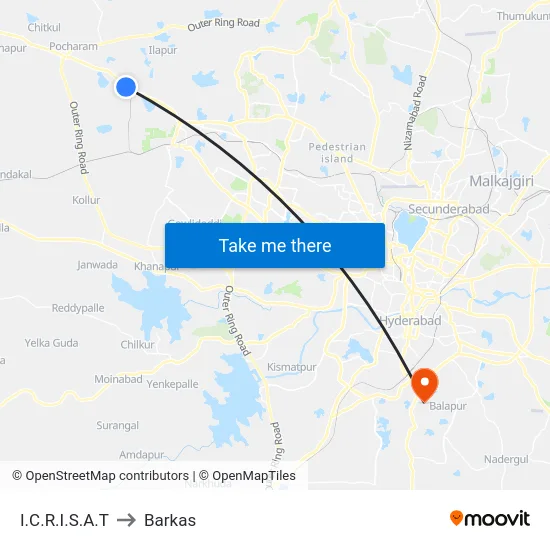 I.C.R.I.S.A.T to Barkas map