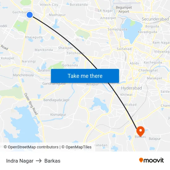 Indra Nagar to Barkas map