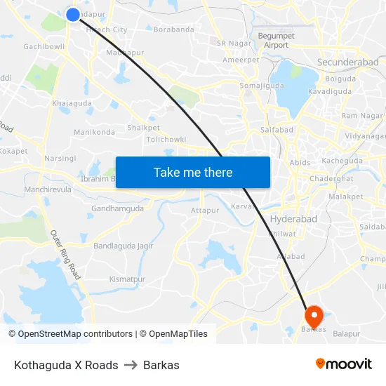 Kothaguda X Roads to Barkas map