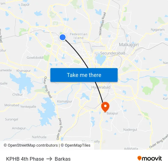 KPHB 4th Phase to Barkas map