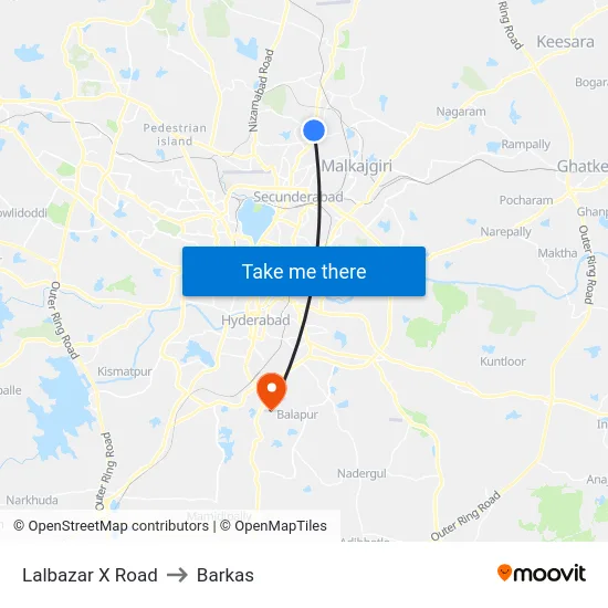 Lalbazar X Road to Barkas map