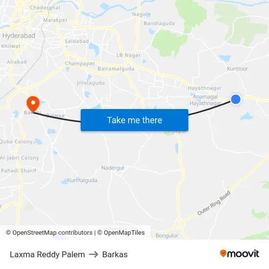 Laxma Reddy Palem to Barkas map