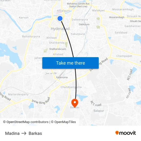 Madina to Barkas map