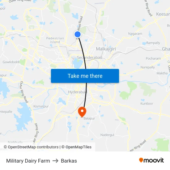 Military Dairy Farm to Barkas map