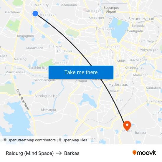 Raidurg (Mind Space) to Barkas map
