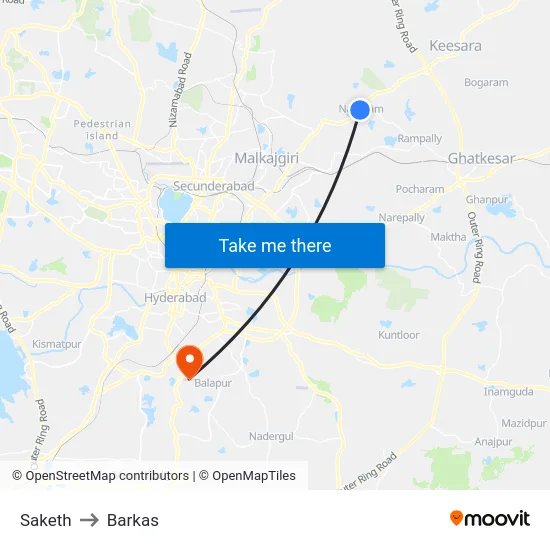 Saketh to Barkas map