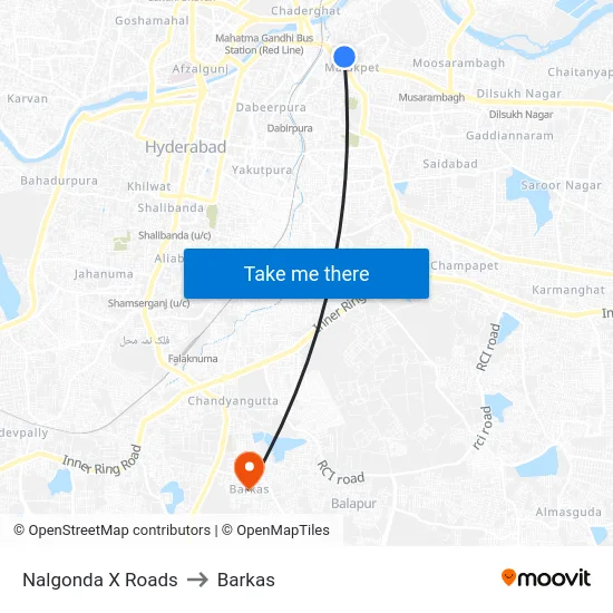 Nalgonda X Roads to Barkas map