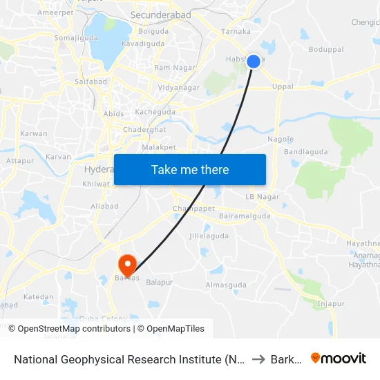 National Geophysical Research Institute (Ngri) to Barkas map