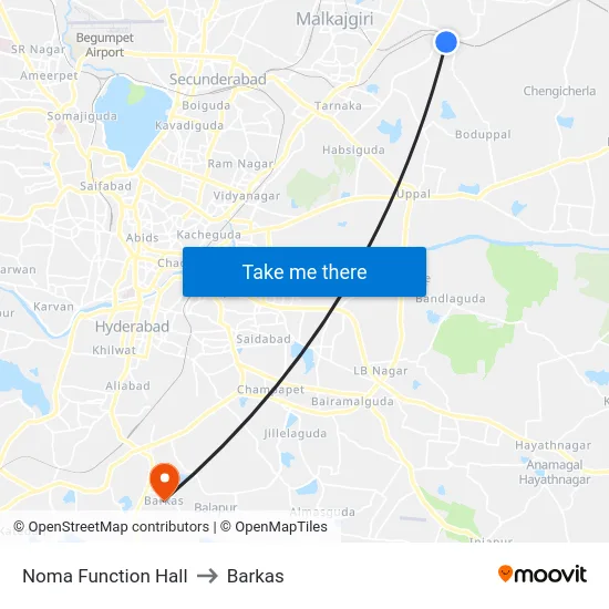 Noma Function Hall to Barkas map