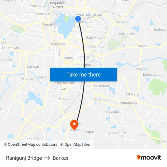 Ranigunj Bridge to Barkas map