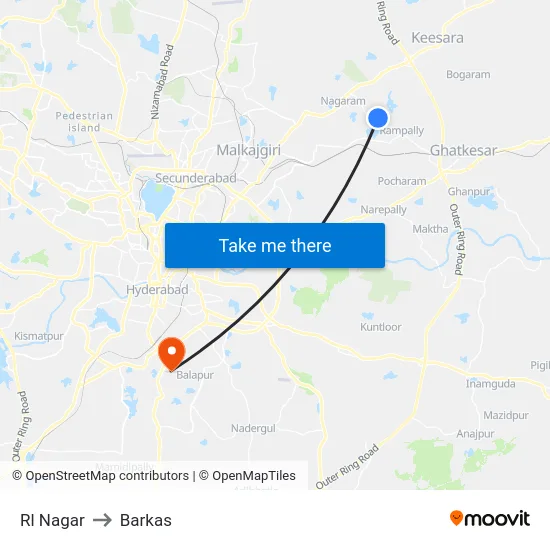 Rl Nagar to Barkas map