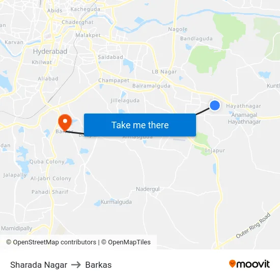 Sharada Nagar to Barkas map