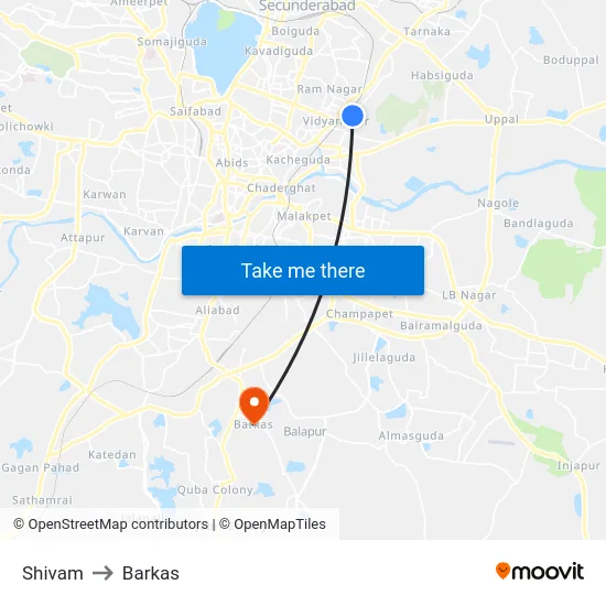 Shivam to Barkas map