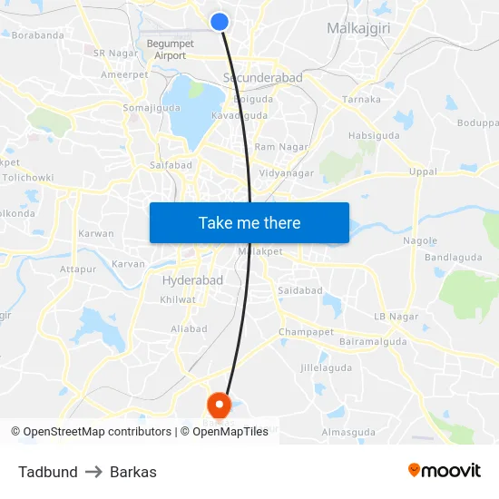 Tadbund to Barkas map