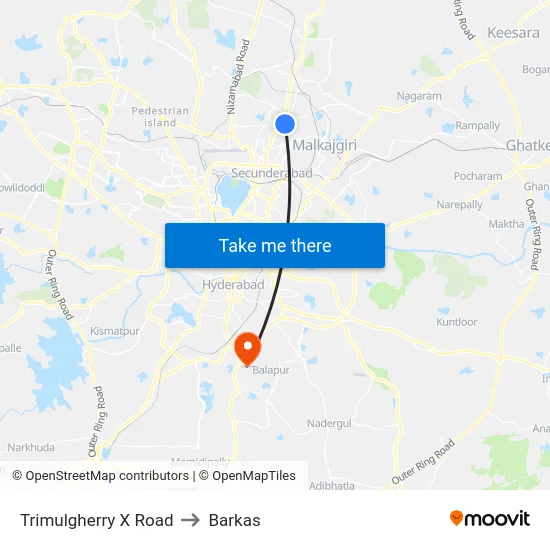 Trimulgherry X Road to Barkas map
