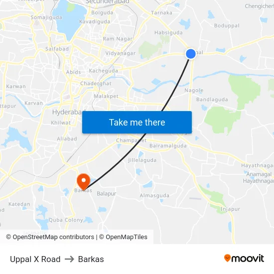 Uppal X Road to Barkas map