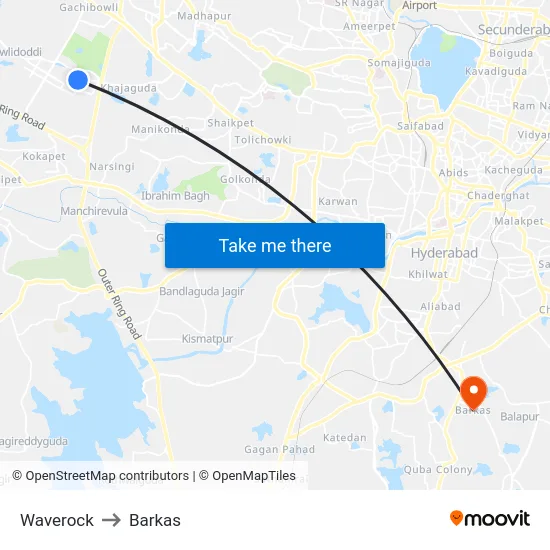 Waverock to Barkas map