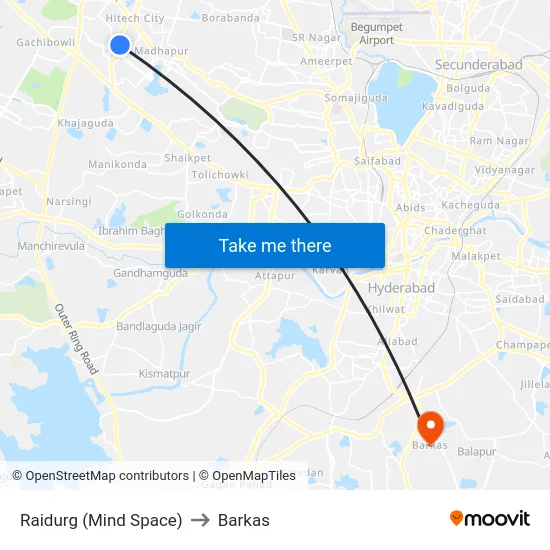Raidurg (Mind Space) to Barkas map