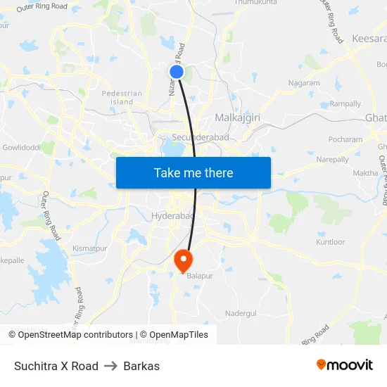 Suchitra X Road to Barkas map