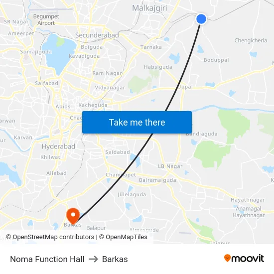 Noma Function Hall to Barkas map