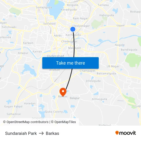 Sundaraiah Park to Barkas map