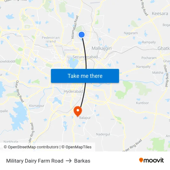 Military Dairy Farm Road to Barkas map
