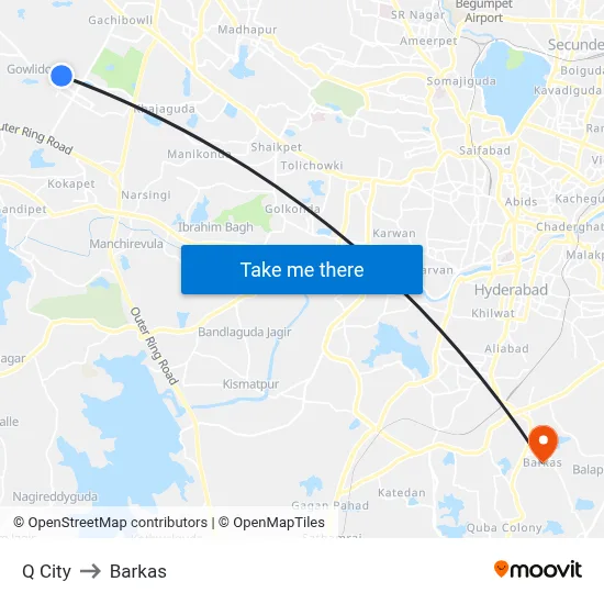 Q City to Barkas map