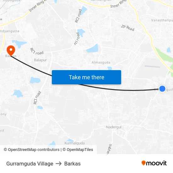 Gurramguda Village to Barkas map