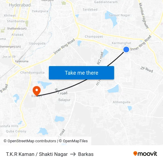 T.K.R Kaman / Shakti Nagar to Barkas map
