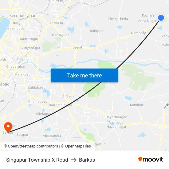 Singapur Township X Road to Barkas map