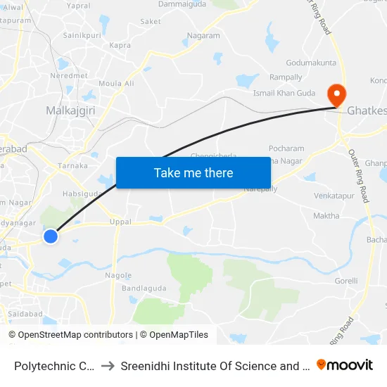 Polytechnic College to Sreenidhi Institute Of Science and Technology map