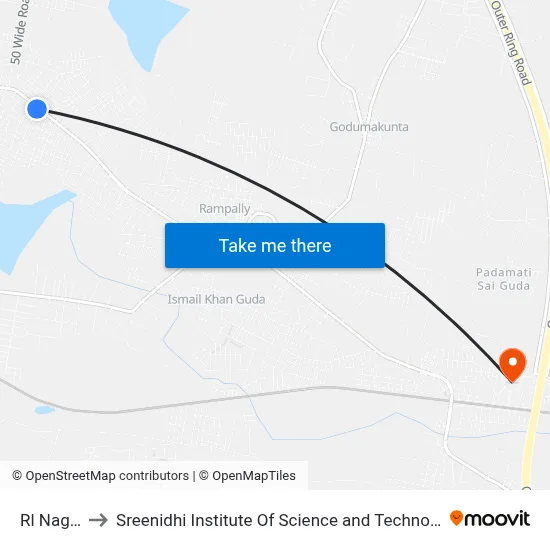 Rl Nagar to Sreenidhi Institute Of Science and Technology map