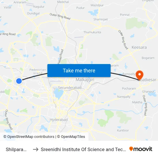 Shilparamam to Sreenidhi Institute Of Science and Technology map