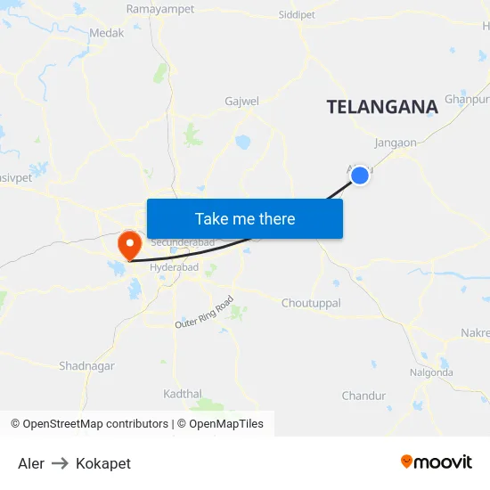 Aler to Kokapet map