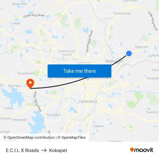 E.C.I.L X Roads to Kokapet map
